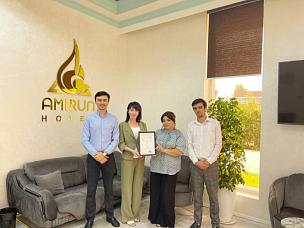 “Amirun Hotel” mehmonxonasi O‘z DSt ISO 9001:2015 sertifikatiga ega bo‘ldi