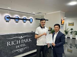 Гостиница «Rich Park Hotel» сертифицирована  по стандарту O‘z DSt ISO 9001:2015